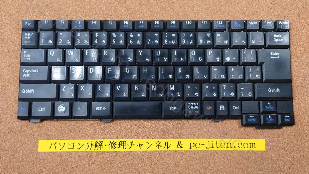 NEC VERSAPRO VK21LX-C キーボード 実物写真 2枚目 V102602DJ1 JA P/N PK130B63A00 Rev 0C JA